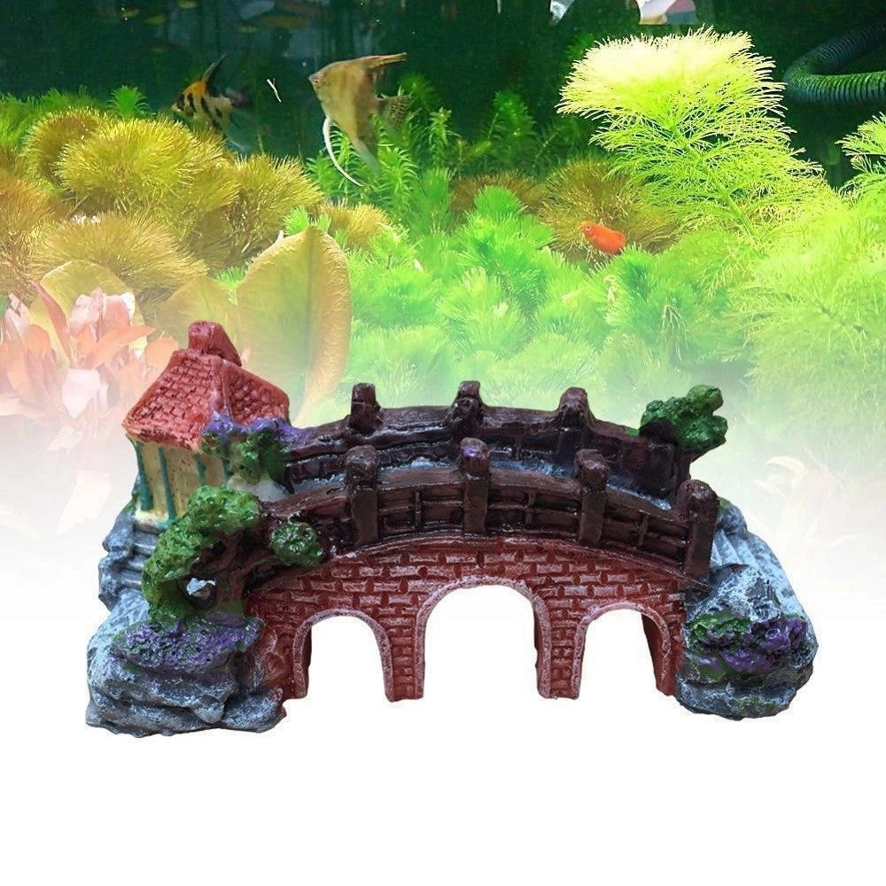 Trade Shop - Decorazione Per Acquario Ponte Subacqueo Resina Pesci Acqua Ornamento Vasca -