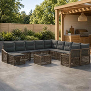 Set Divano da Giardino 12 pcs Grigio polyrattan 3436208