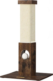 Paletto di sicurezza da 73 cm alto in sisal con vernice vintage marrone.