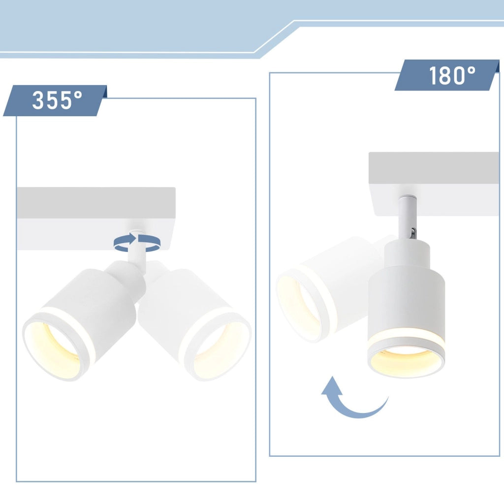 ZMH Faretto da soffitto bianchi 5 luci GU10 metallo orientabili moderni per camera letto sala pranzo senza lampadina