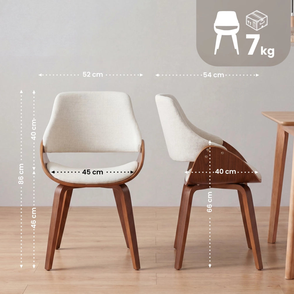 Sedia per sala da pranzo in tessuto Vangale 2