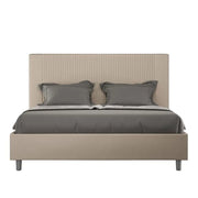 Letto matrimoniale senza rete imbottito 160x200 similpelle tortora Goya