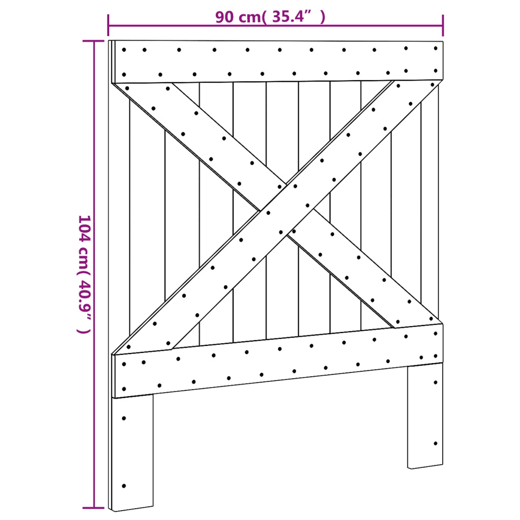 Testiera-Testata 90x104 cm in Legno Massello di Pino 841651