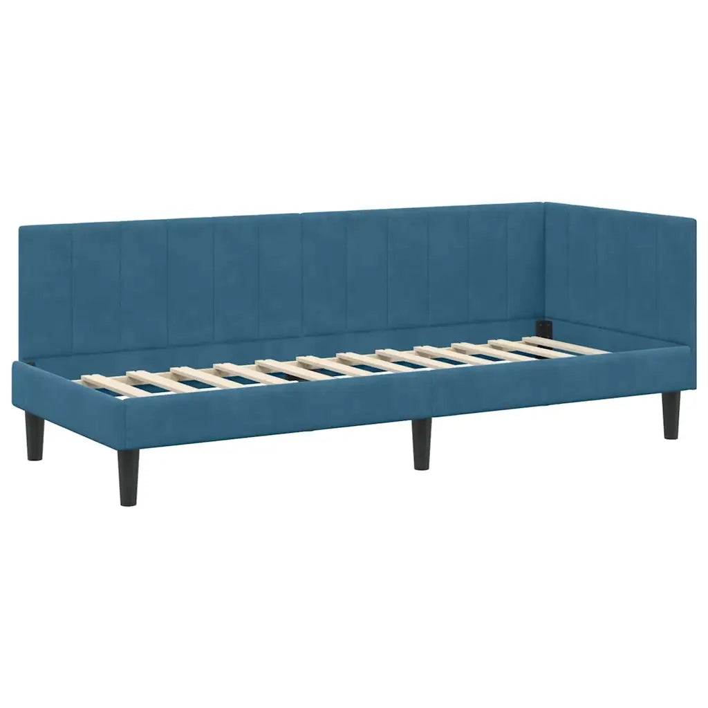 Struttura Letto Angolare con Materasso 2 pcs Blu Velluto