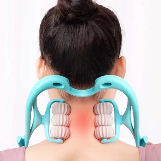 Apparecchio per massaggi, rotelle per massaggi, plastica colorata, terapia per punti di attivazione dei muscoli della spalla, relax (blu)