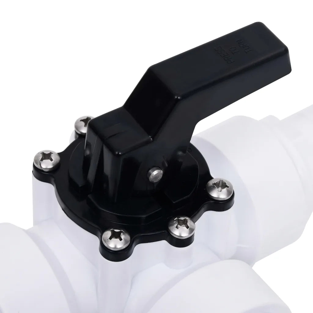 Valvola a Sfera a 3 Vie per Piscina Bianco e Nero CFW9462976
