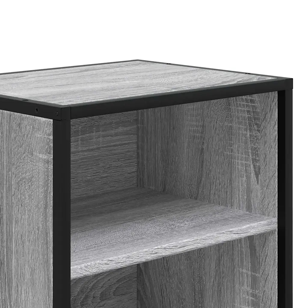 Comodino Grigio Sonoma 40x31x50 cm Legno Multistrato e Metallo