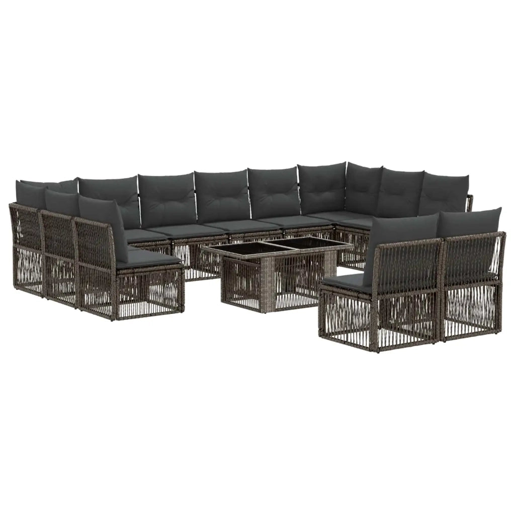 Set Divano da Giardino 13 pz Grigio polyrattan 3436544