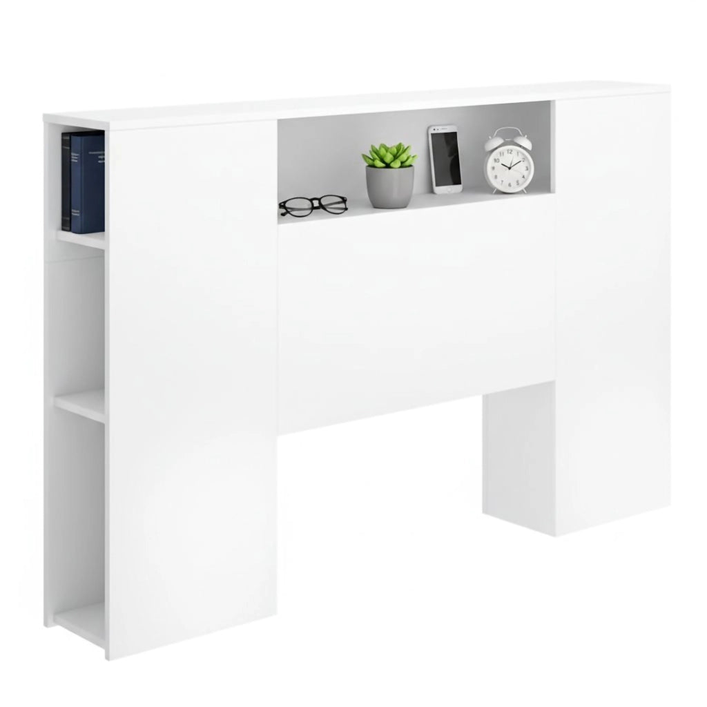 Bonner, Testiera Letto Vani Libreria, 23x157 cm Bianco