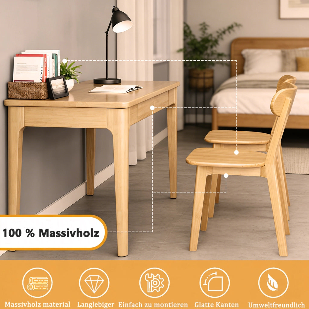 SEDIA da pranzo Set da 2 pezzi in legno massello colore legno