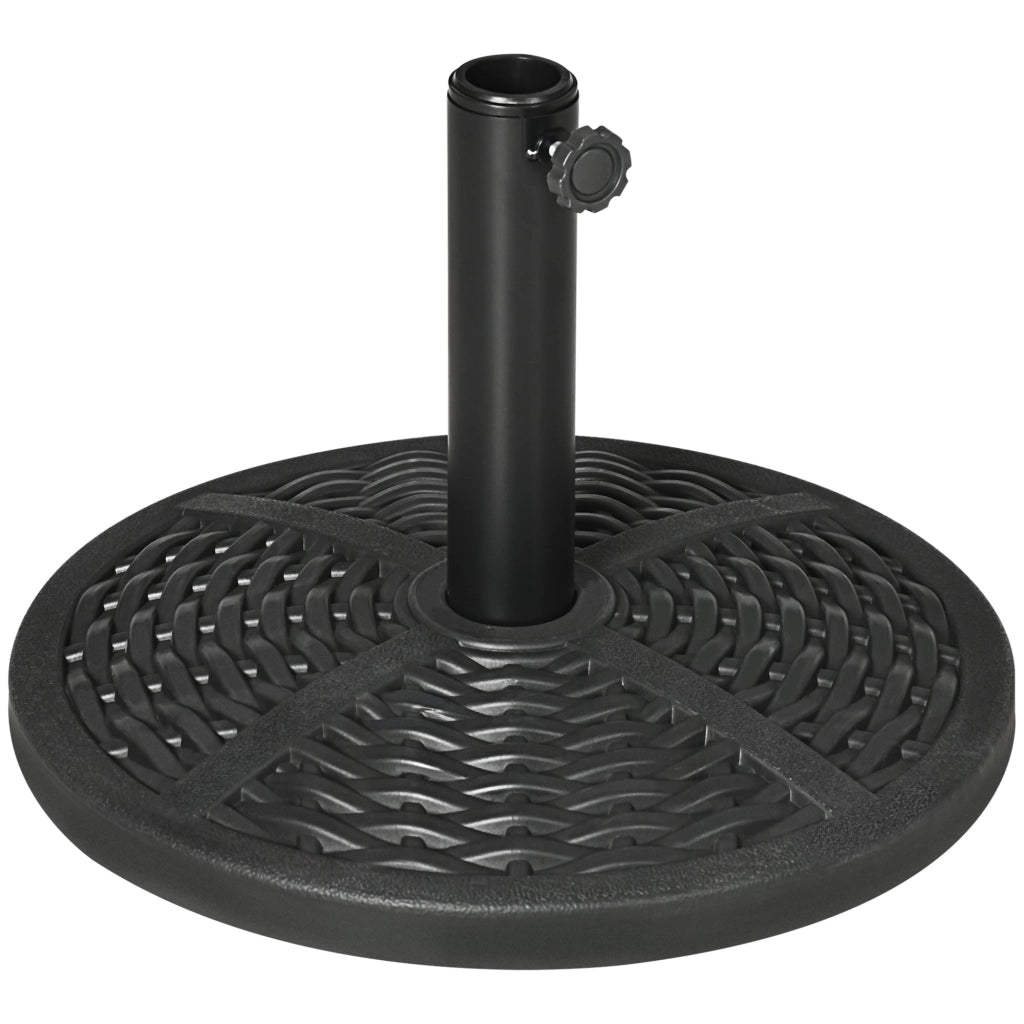 Base per Ombrellone da Giardino Ø45 cm Effetto Rattan Nero