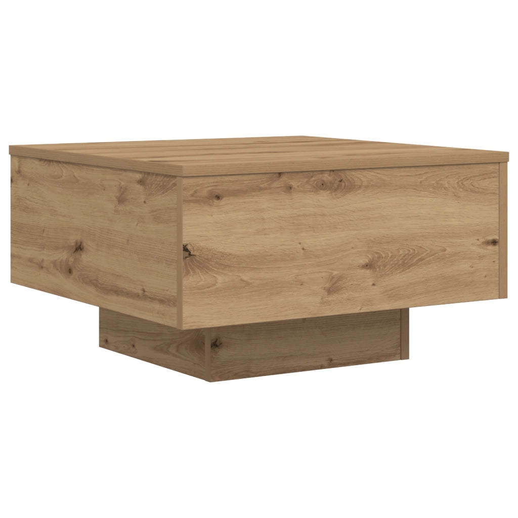 Tavolino da caffÃ¨  con luci LED Rovere Artigianale 55x55x31 cm