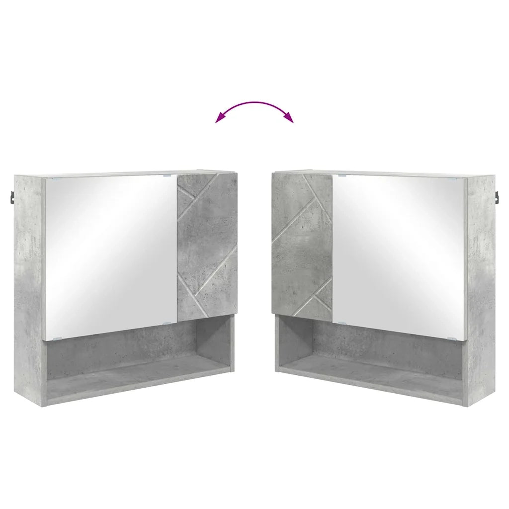 Set di mobili per il bagno con porta 2 pcs Grigio cemento