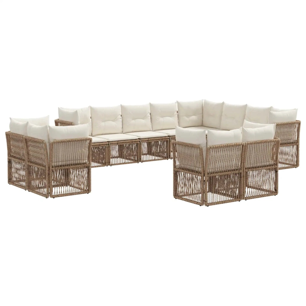 Set Divano da Giardino 12 pcs Beige polyrattan 3434430