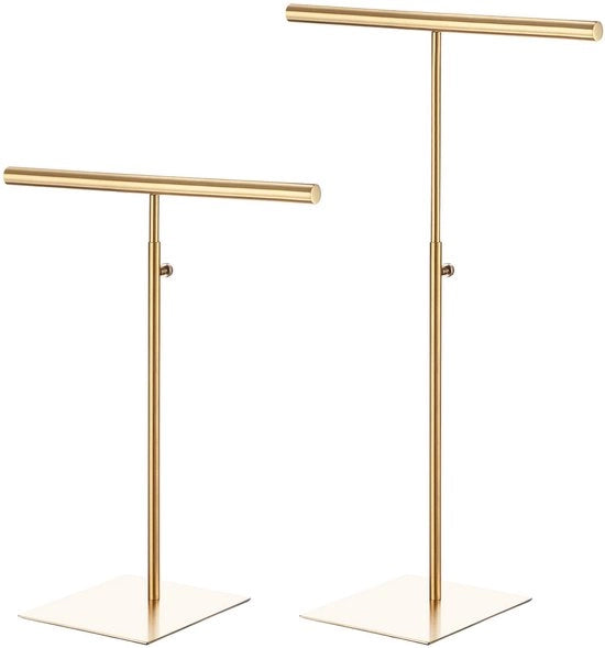 Display stand per catena 2 pezzi - Altezza regolabile - Supporto per gioielli a T - Supporto per portafoglio per negozio di articoli da regalo - Ghiaccio
