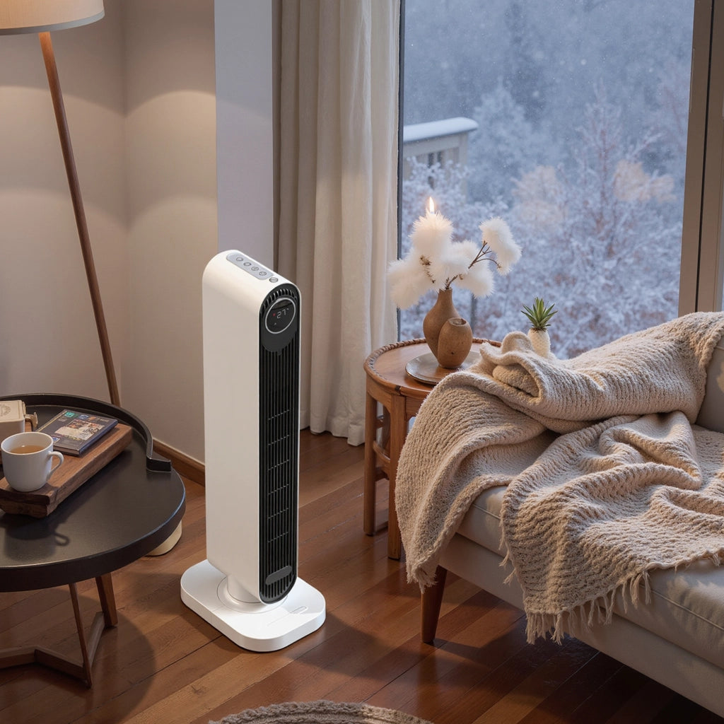 Termoventilatore 2000W con Telecomando ¨C zephmum ¨C 30x22x82.5 cm Bianco