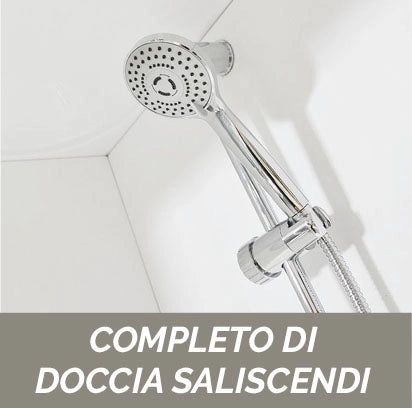 Cabina doccia multifunzione 1 anta scorrevole 1 fissa 80x120 cm