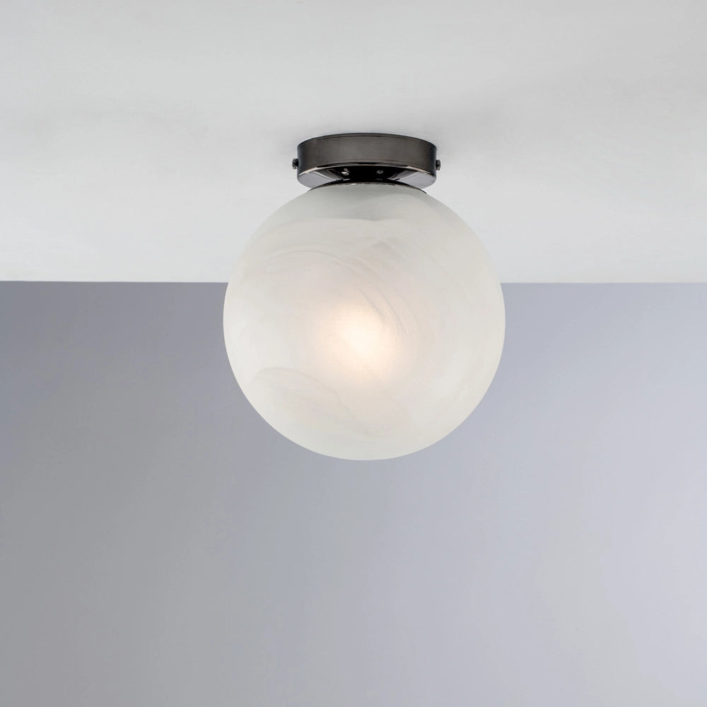 Olaf Plafoniera in ferro bronzato 1 luce con sfera dm.20  H.23 Ø20 BL294-PL1-NR