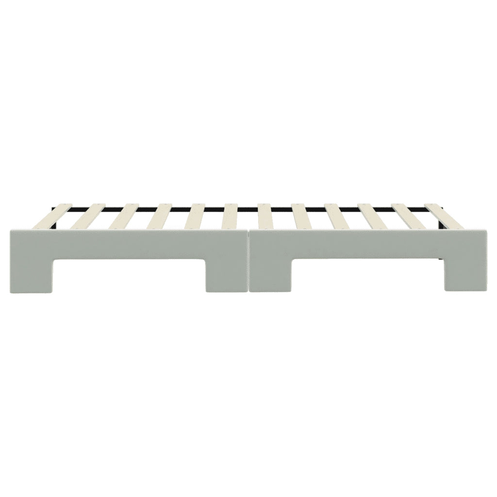 Divano Letto con Letto Estraibile Grigio Chiaro 90x200 Velluto