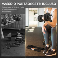 Kit Pesi Regolabili 7-13-18-24 kg con Porta Manubri e Impugnatura Antiscivolo Nero