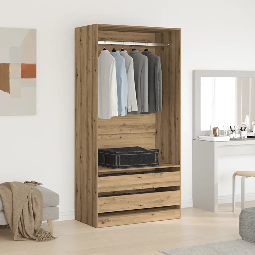 Armadio Rovere Artigianale 100x50x200 cm in Legno Multistrato