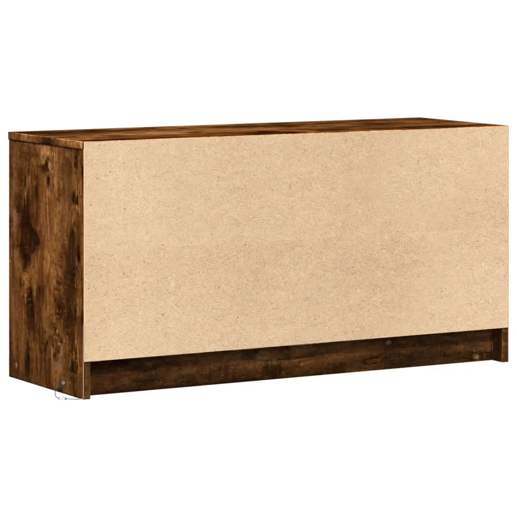 Mobile Porta TV con LED-Credenza per TV Rovere Fumo 100x34x50 cm in Truciolato