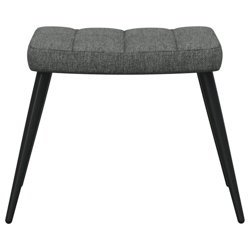 Poltrona | Sedia Relax con Sgabello Grigio Scuro in Tessuto