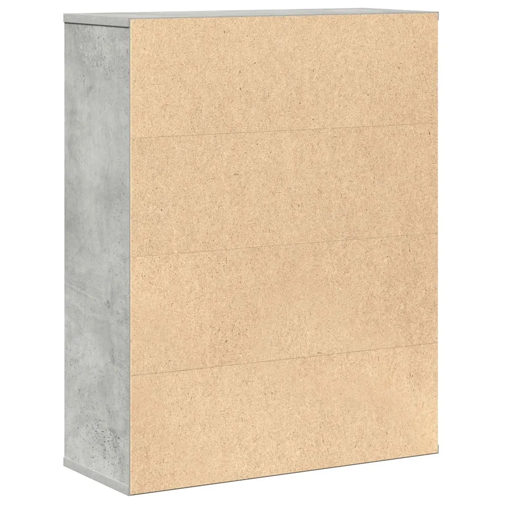 vidaXL Libreria Grigio Cemento 60x24x76,5 cm in Legno Multistrato