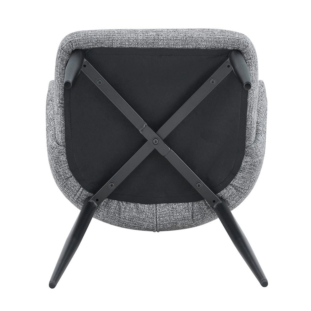 Set 2 Sedie da Pranzo in Tessuto ¨C MINIMAL ¨C Grigio, Schienale Avvolgente, Gambe in Metallo