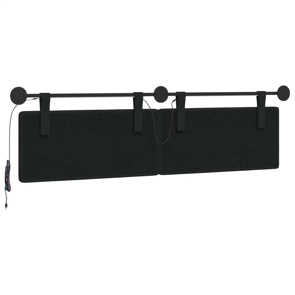 Testiera | Testata sospesa Con luce LED Nero Tessuto