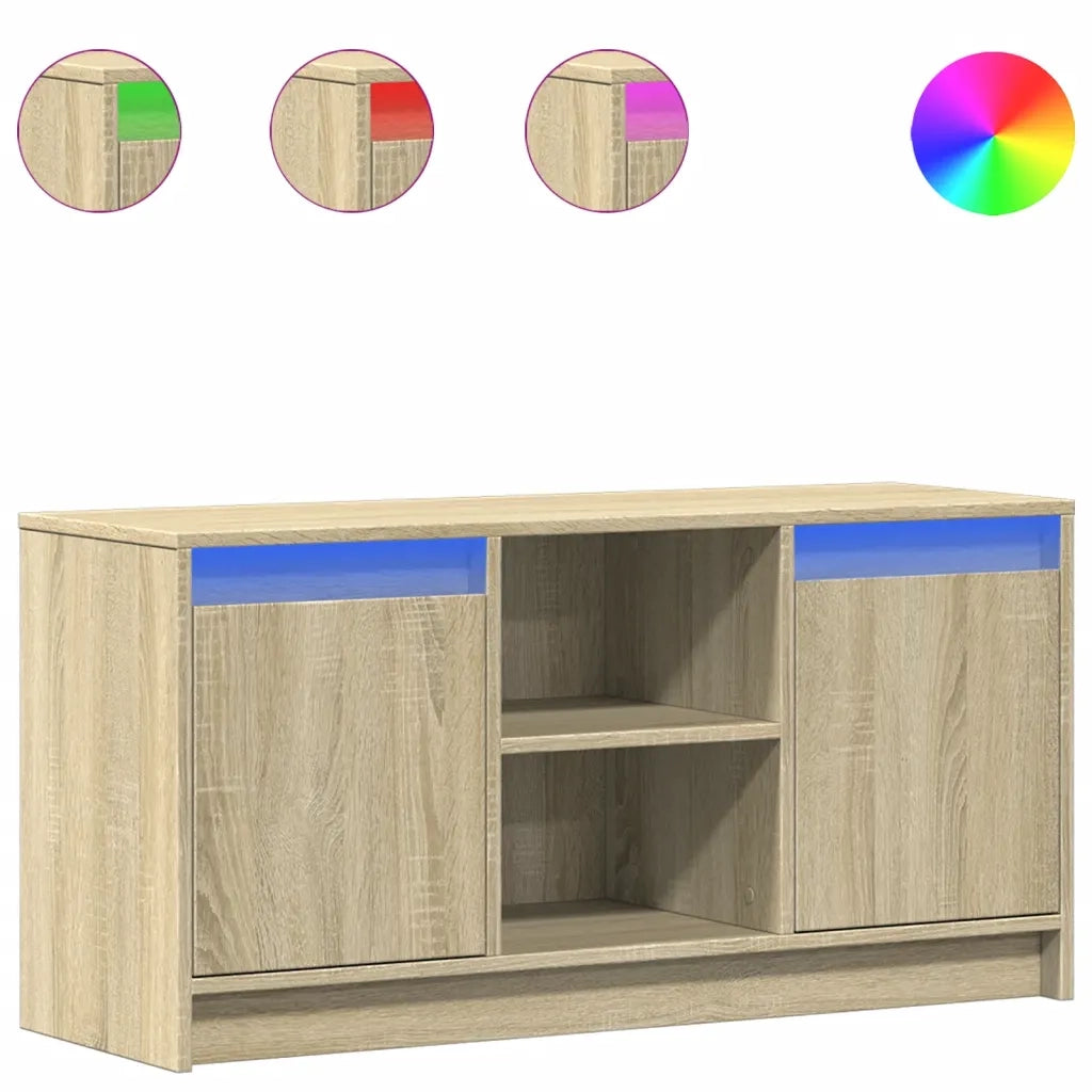 Mobile Porta TV con LED Rovere Sonoma 100x34x50cm in Truciolato 852189