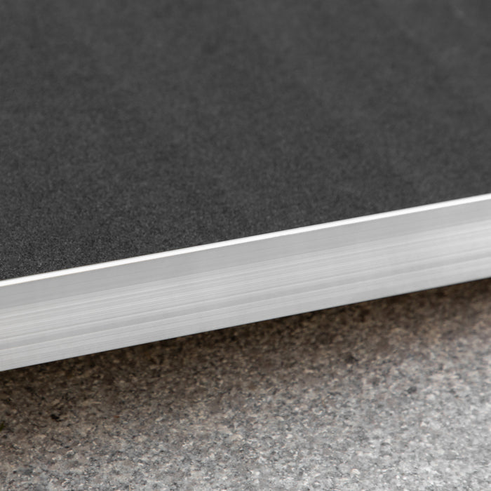 Rampa Pieghevole per Sedia a Rotelle 183x73.5 cm con Rivestimento Antiscivolo e Bordi di Sicurezza in Alluminio Nero