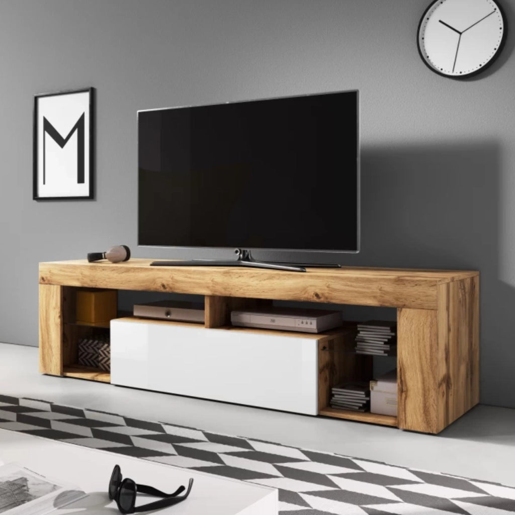 PORTATV HUGO CM 140X35X50 ROVERE SONOMA/BIANCO L.