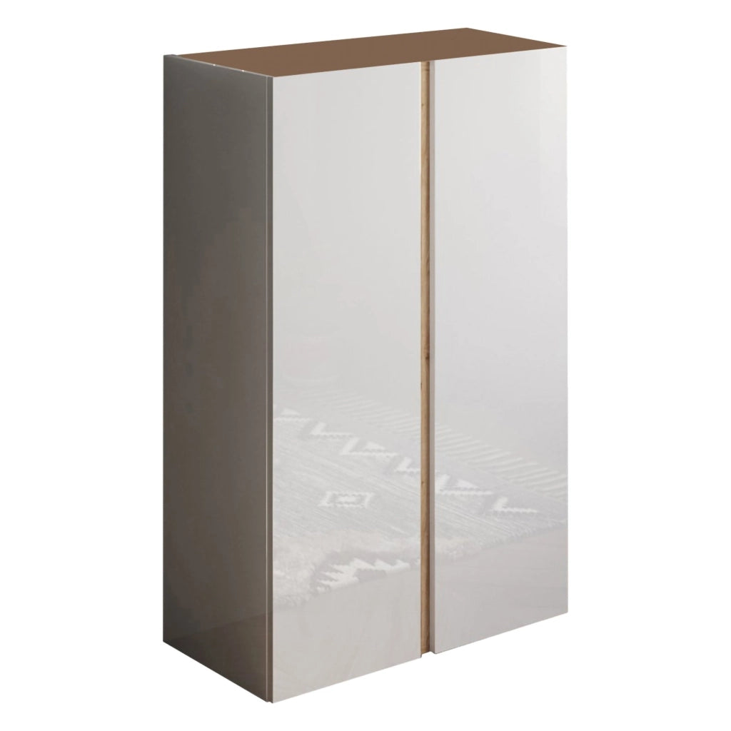 Vignone, Armadio Multiuso 2 Ante 5 Ripiani, 70x111h cm Bianco Lucido