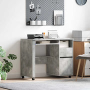 Scrivania con Ruote con cassetto Grigio cemento 91 x 50 x 77 cm 869533