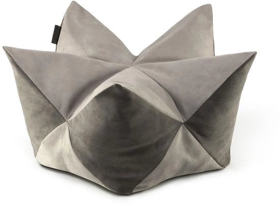 Cuscino per animali in stile scamosciato per gatti e piccoli cani, cuscino stellato con copertura rimovibile, 60 x 35 cm, cuscino per animali duraturo con riempimento variabile, grigio/chiara grigio