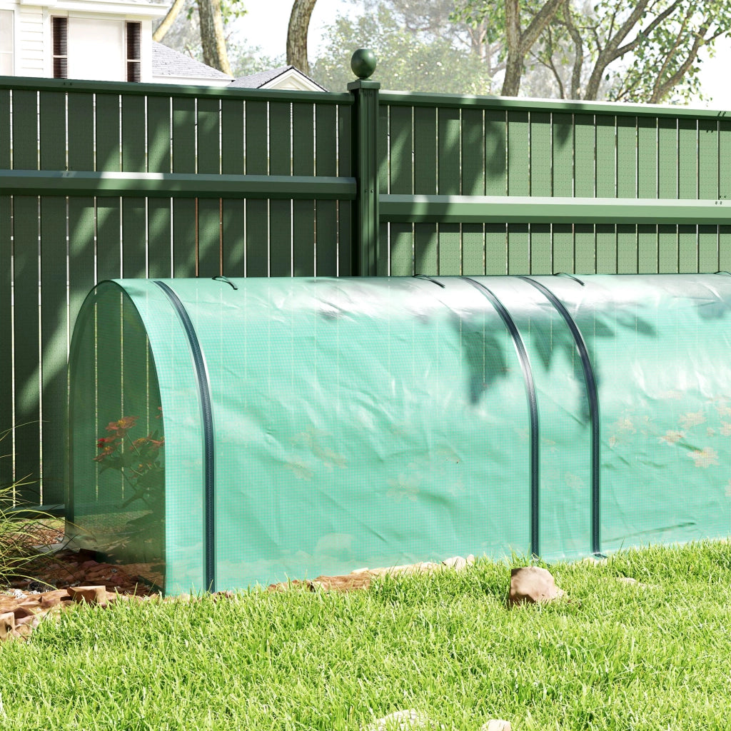 Serra da Giardino Tunnel ¨C Zephmum ¨C Acciaio Plastica PP Verde 3x1x0.8 m