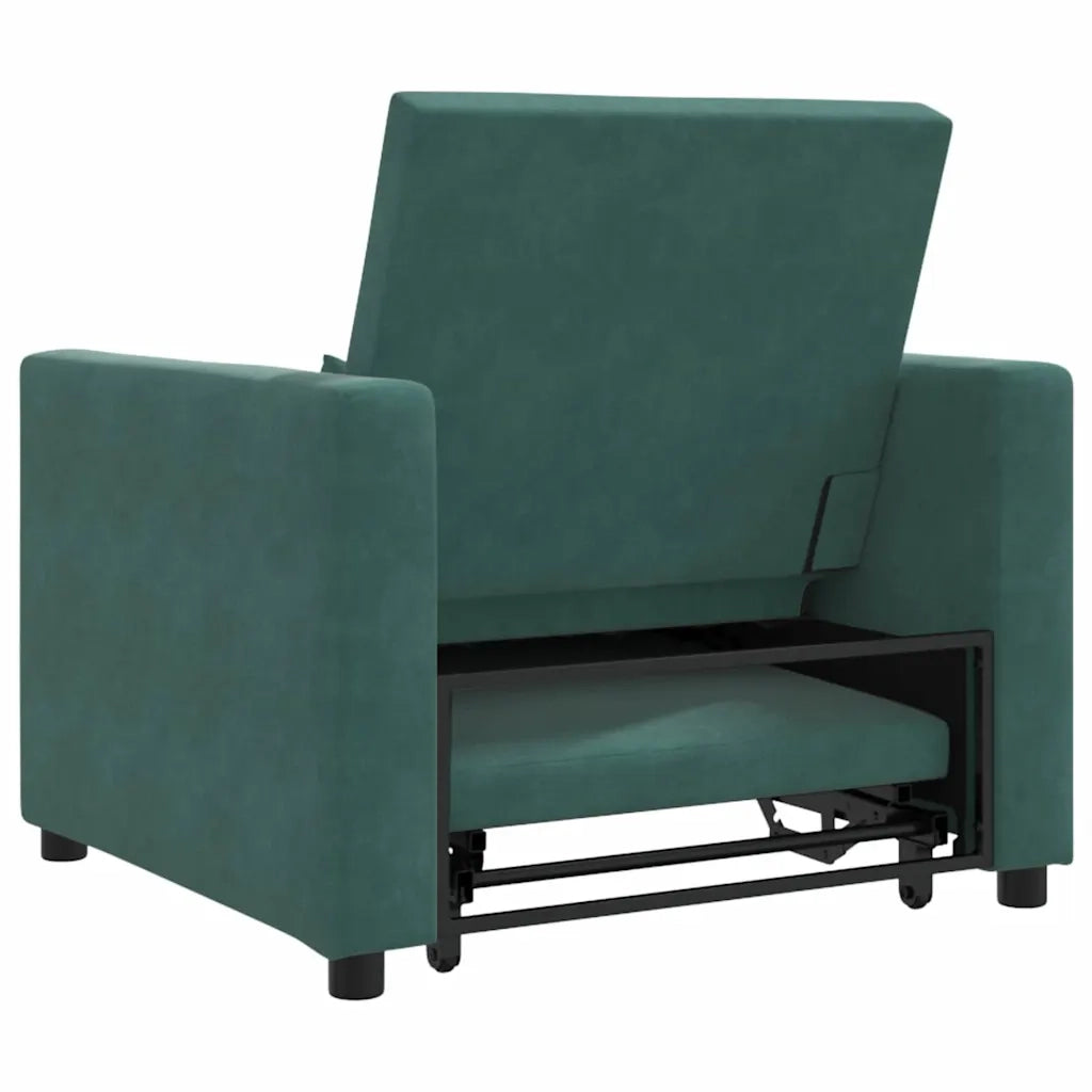 Divano letto estraibile singolo-Sofa Letto-Daybed Verde scuro 90 x 165 x 87 cm 517219