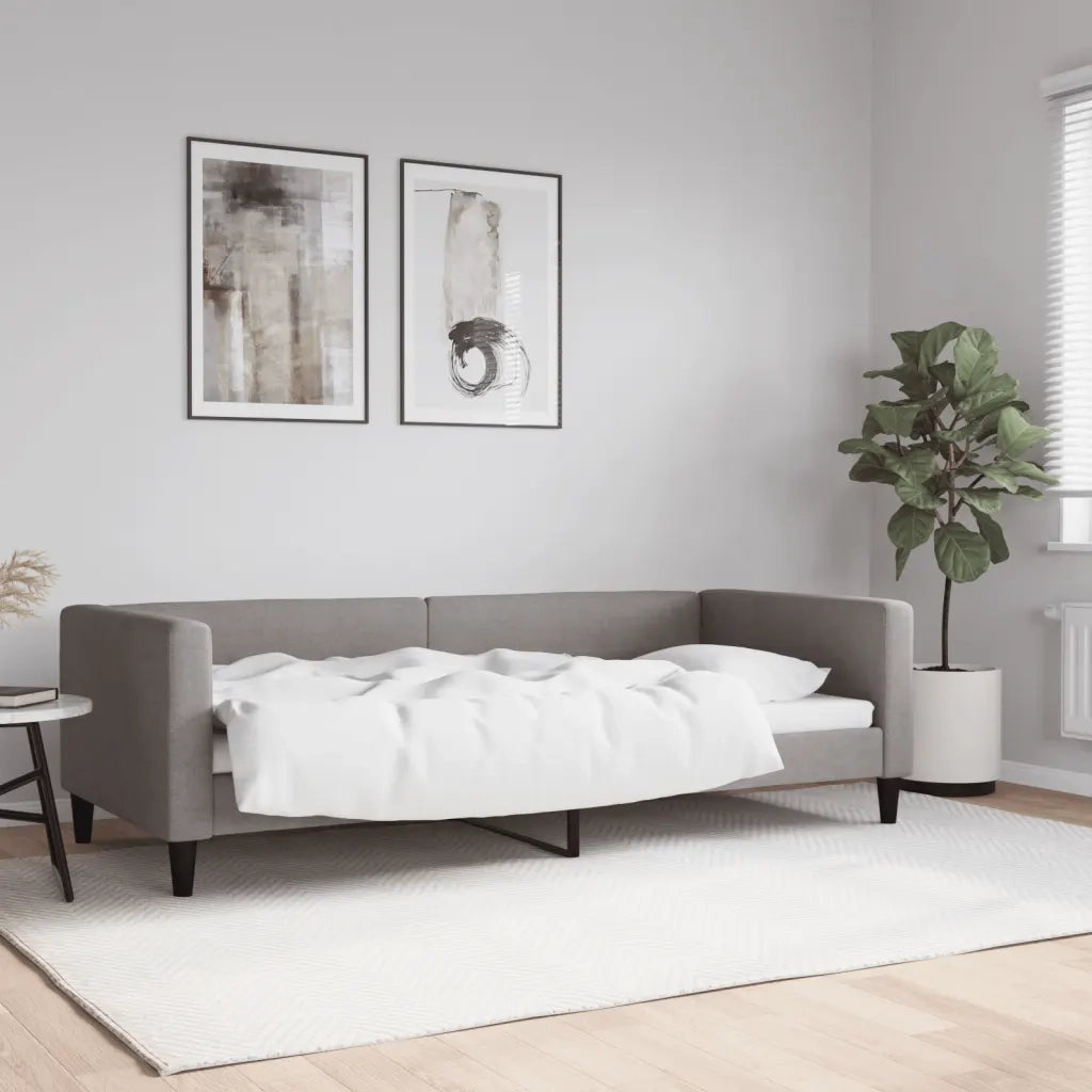 Letto singolo | Letto per adulti | Letto da Giorno Tortora 90x200 cm in Tessuto