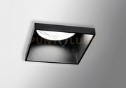ELIS faretto da Incasso 1 Luce attacco GU10 Nero Fondo Nero d. 110mm in gesso e alluminio