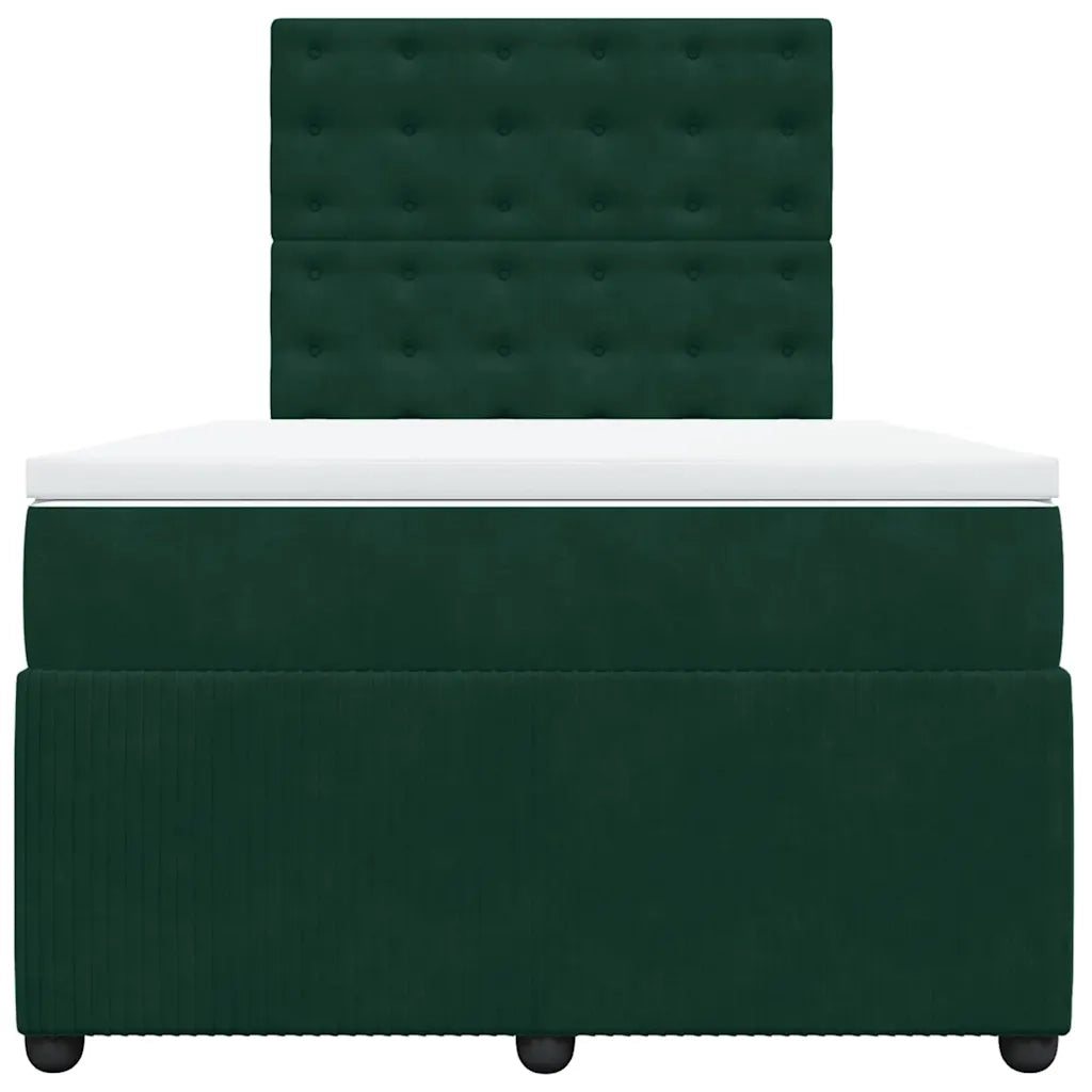 Giroletto a Molle con Materasso Verde Scuro 120x200 cm Velluto 3292325