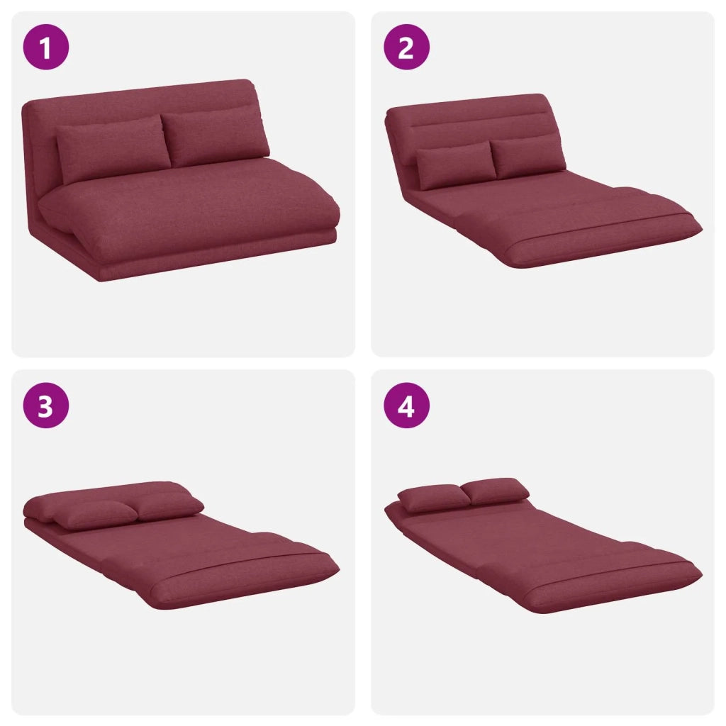 Sedia da Pavimento Rosso Vino 110 x 82 x 55 cm Tessuto 42028205