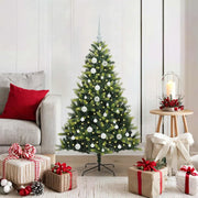 Albero di Natale Artificiale Pieghevole 150 LED Verde 120 cm 3395976