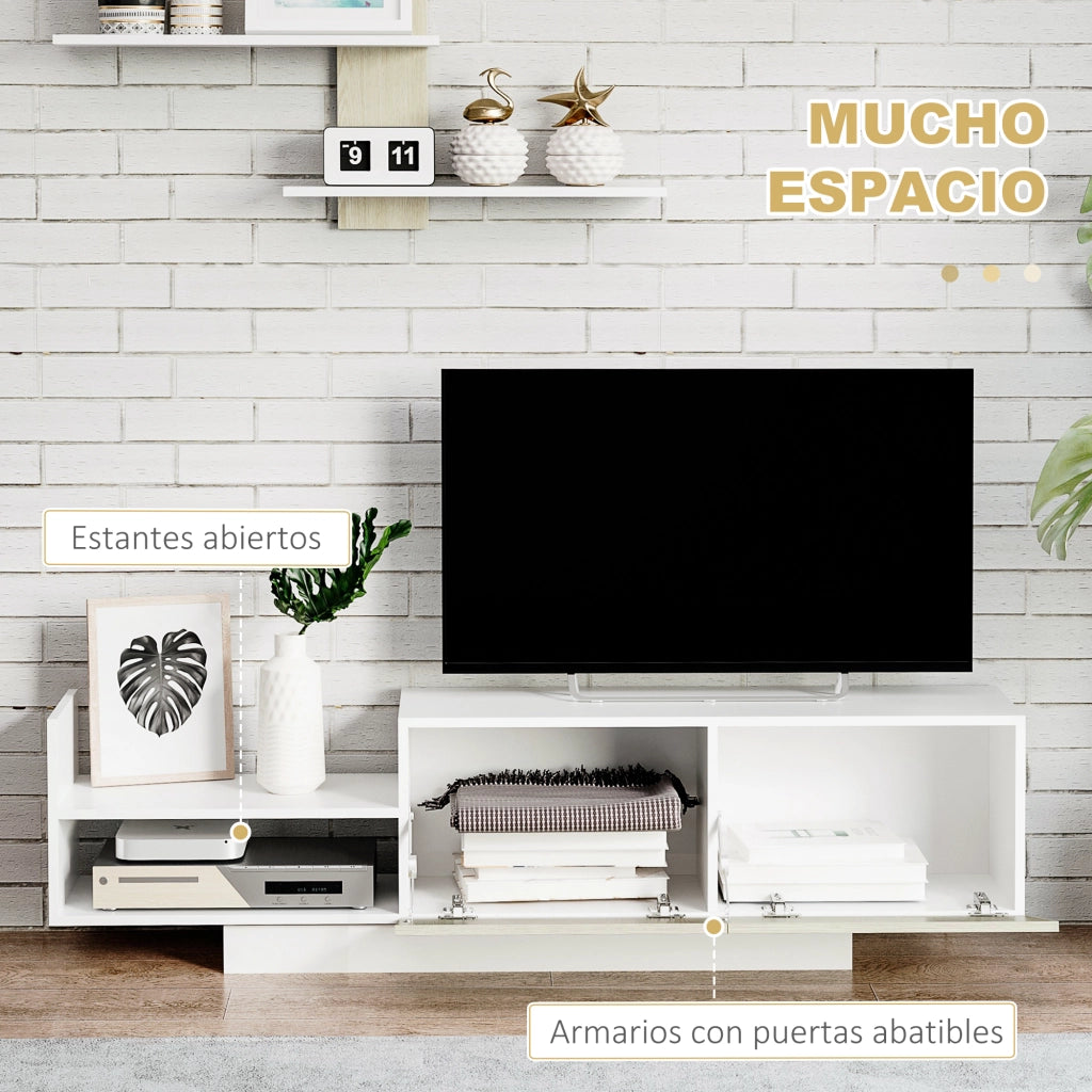 Mobile TV con Tavolino ¨C zephmum ¨C Legno Naturale 150x31.5x40 cm