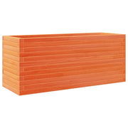Fioriera | Cassetta per fiori | Vaso Giardino Marrone Cera 110x40x46 cm Legno Massello Pino