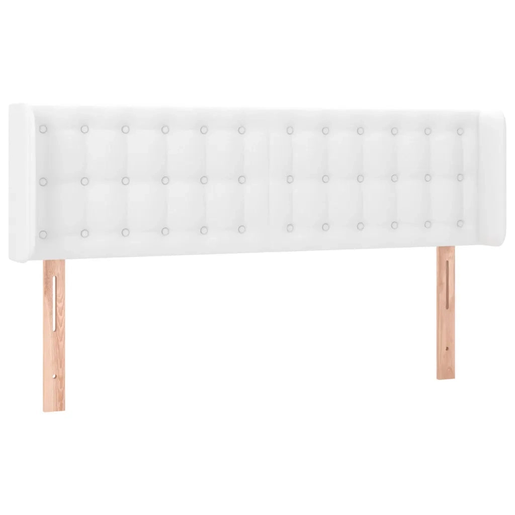 Testiera | Testata ad Orecchio Bianca 147x16x78/88 cm in Similpelle