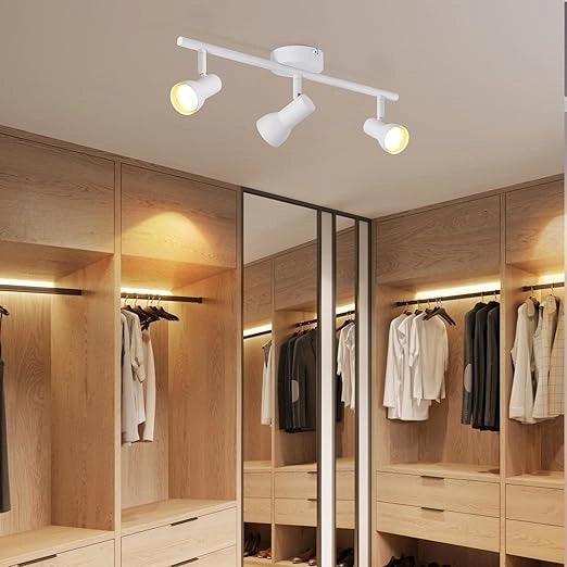 ZMH Faretto da soffitto bianchi 3 luci GU10 orientabili 350° metallo design moderno senza lampadina