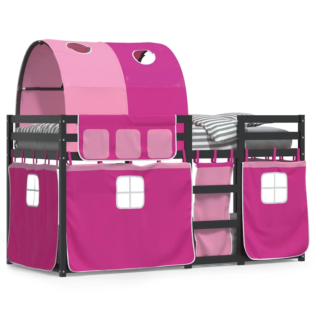 Letto a Castello senza Materasso Rosa 80x200 cm Legno di Pino 3284008