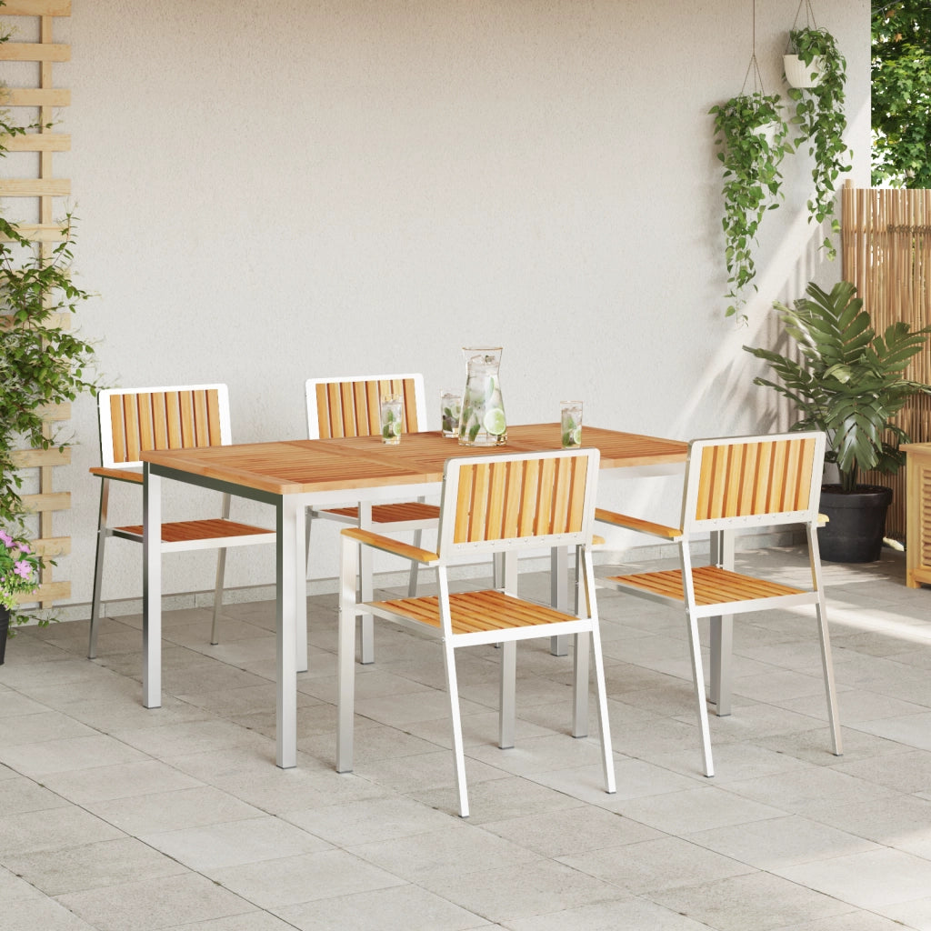 Set pranzo giardino  5 pezzi in legno massello di teak