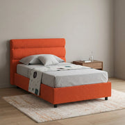 Brendola, Letto Singolo Materasso Incluso Made in Italy, Arancione